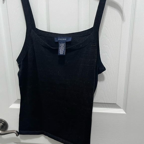Jones New York Black Fitted Asymmetrical Tank Top - Picture 2 of 10